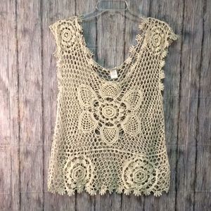 Isala knit mesh cream tank size large festival